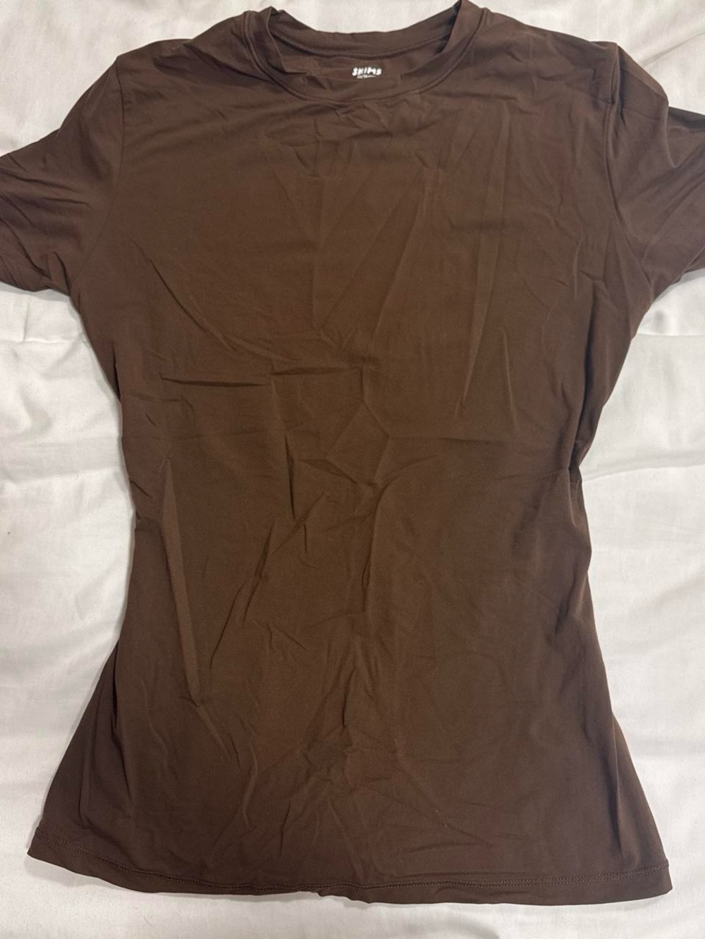 SKIMS Women's Brown Crew Neck Short Sleeve Tee